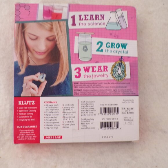 KLUTZ Craft Kit - Grow Your Own Crystal Jewelry - New - Picture 5 of 5